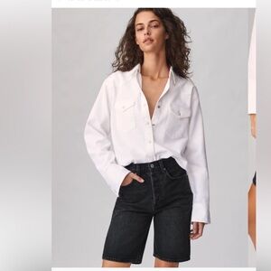 Denim Forum The Joni Loose Bermuda Short Woman 24 Black Streetwear Preppy 90s